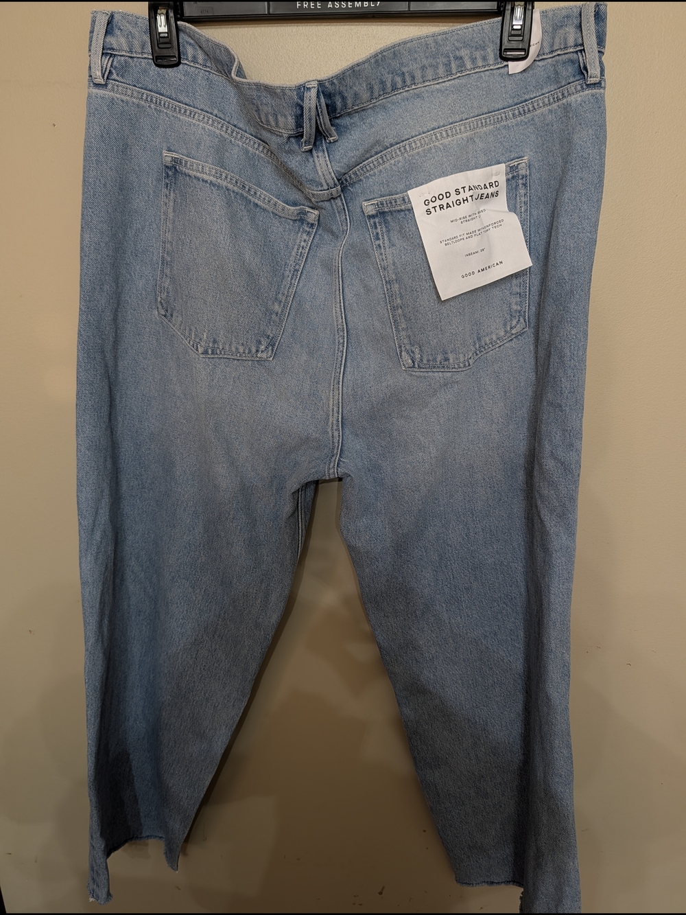 Good American Good Standard Straight Jeans - Light Blue Denim